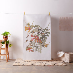 Audubon's Ruby-Throated kolibries met bloemen Stof