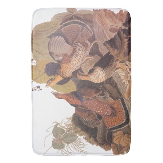 Audubon's Ruffed Grouse on Woodland Floor Badmat (Voorkant Verticaal)