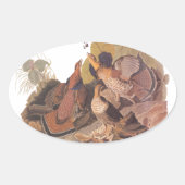 Audubon's Ruffed Grouse Ovale Sticker (Voorkant)