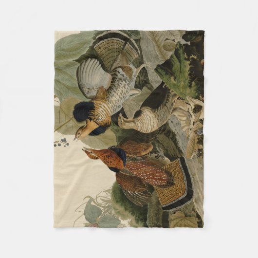 Audubon's schilderen van een trio van Ruffed Grous Fleece Deken (Voorkant)