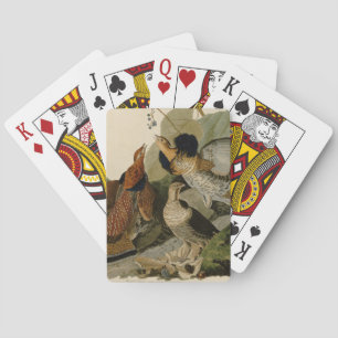 Audubon's schilderen van een trio van Ruffed Grous Speelkaarten