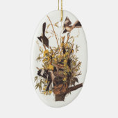 Audubon's Spotvogels verdedigen nest Keramisch Ornament (Rechts)