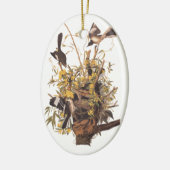 Audubon's Spotvogels verdedigen nest Keramisch Ornament (Links)