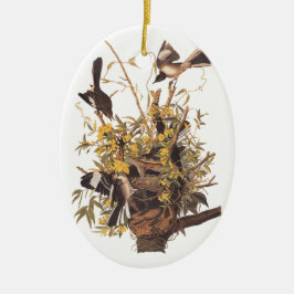 Audubon's Spotvogels verdedigen nest Keramisch Ornament
