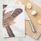 Audubon's Stanley's Hawks die een blauwe vogel jag Theedoek (Quarter Fold)