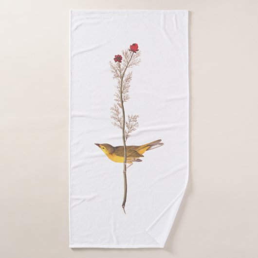 Audubon's warmere vogel op de Rode Vloer Bad Handdoek (Badhanddoek)