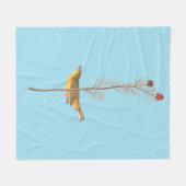 Audubon's warmere vogel op de Rode Vloer Fleece Deken (Voorkant (Horizontaal))