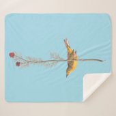 Audubon's warmere vogel op de Rode Vloer Sherpa Deken (Voorkant (horizontaal))