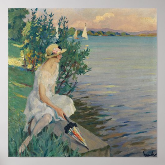 Auf der Seemauer | Edward Cucuel Poster (Voorkant)