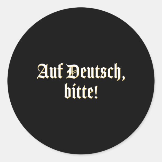 Auf Deutsch Bitte Ger leraar Ronde Sticker (Voorkant)
