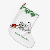 auf Deutsch Weihnachten mit Welpe Glocke und Ball Grote Kerstsok (Voorkant (Hangend))
