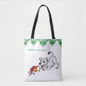auf Deutsch Weihnachten mit Welpe Glocke und Ball Tote Bag (Voorkant)