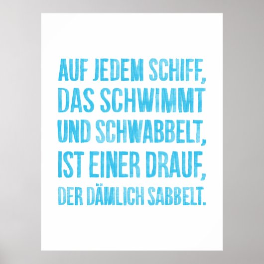 Auf jedem Schiff Poster (Voorkant)