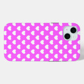 Auffälliges Pink, weisse Herzen, Polka Dot Muster Case-Mate iPhone Case (Achterkant (horizontaal))