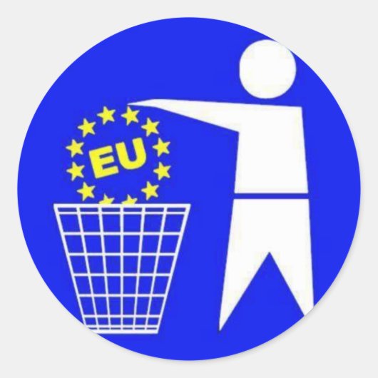 Aufkleber: Anti EU Protest Ronde Sticker (Voorkant)