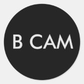 AUFKLEBER # B CAM RONDE STICKER (Voorkant)