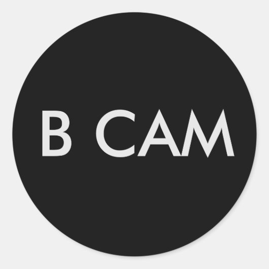 AUFKLEBER # B CAM RONDE STICKER (Voorkant)