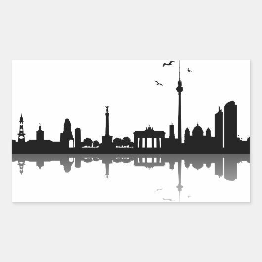 Aufkleber Berlin Skyline Rechthoekige Sticker (Voorkant)