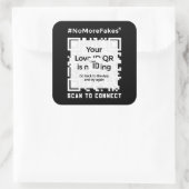 Aufkleber BLACK - QR - PURE Collection Vierkante Sticker (Tas)