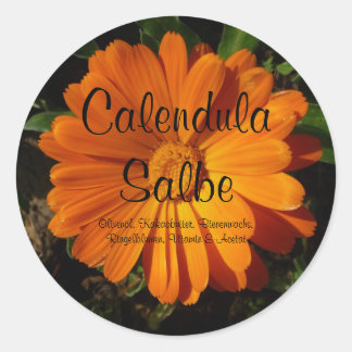 Aufkleber, Calendula/Ringelblumen Salbe Ronde Sticker