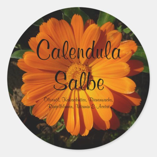 Aufkleber, Calendula/Ringelblumen Salbe Ronde Sticker (Voorkant)