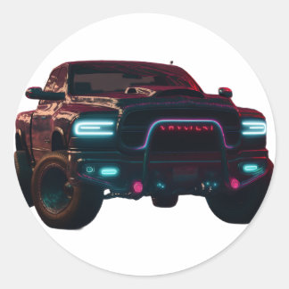 Aufkleber Dodge TRX Neon Truck Ronde Sticker
