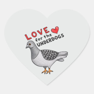 Aufkleber Herzförmig mit Taube Hart Sticker