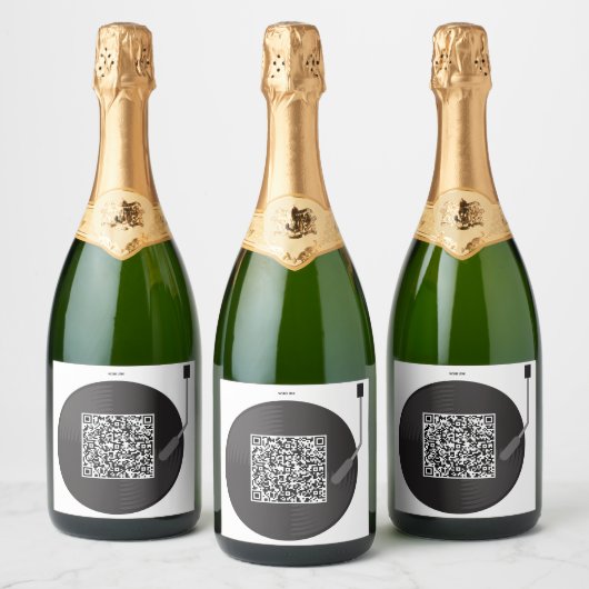 Aufkleber mit personalisierten Song per QR-Code Sparkling Wijnetiket (Flessen)