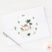 Aufkleber Wüsten Kamele  Ronde Sticker (Envelop)