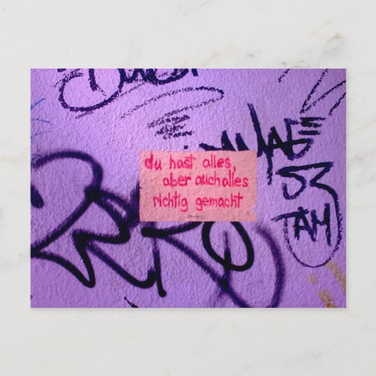 Aufmunternde Postkarte StreetArt Briefkaart (Voorkant)