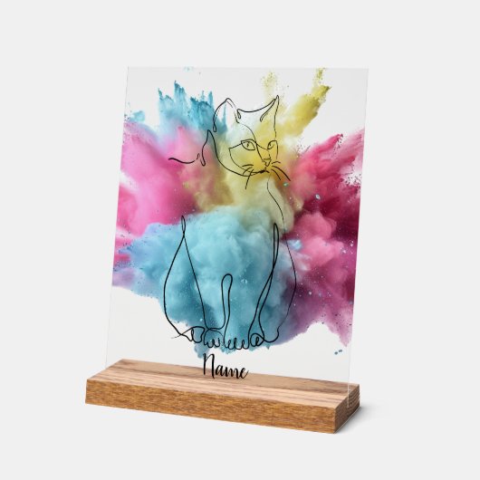 Aufsteller Katze Acryl Bord (Hoek)