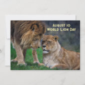 Aug 10, World Lion Day 5 x 7 card Feestdagenkaart (Voorkant)