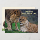 Aug 10, World Lion Day 5 x 7 card Feestdagenkaart (Voorkant / Achterkant)