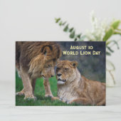 Aug 10, World Lion Day 5 x 7 card Feestdagenkaart (Staand voorkant)