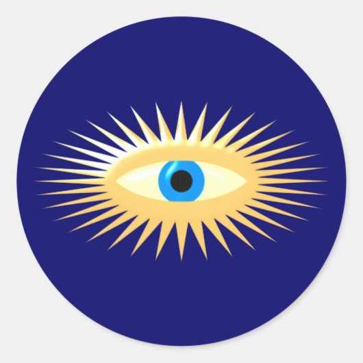 Auge Stern Strahlen eye star rays Ronde Sticker (Voorkant)