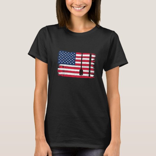 Auger Maker Patriotic Us Flag T-shirt (Voorkant)