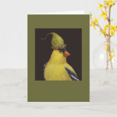 Auggie the goldfinch card kaart (Gele Bloem)