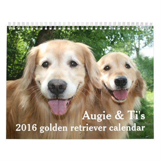 Augie en Ti's Golden Retriever Dog van 2016 Kalender (Hoes)