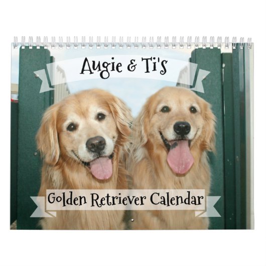 Augie en Ti's Golden Retriever Dog van 2018 Kalender (Hoes)