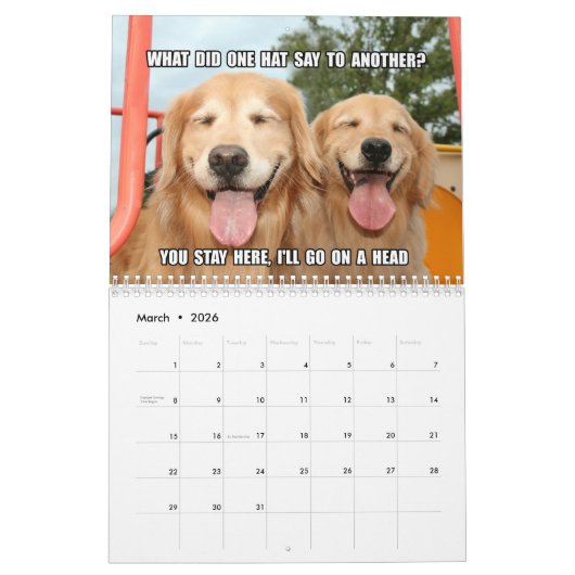 Augie & Ti's Jokes and Memes 2015 Golden Retriever Kalender (Mar 2026)