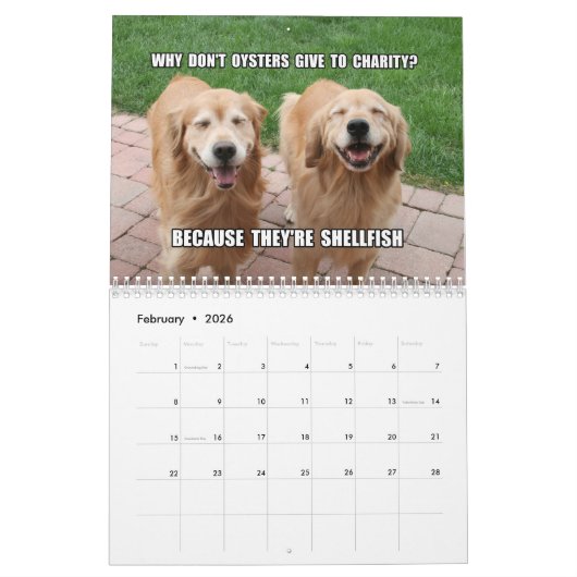 Augie & Ti's Jokes and Memes 2015 Golden Retriever Kalender (Feb 2026)