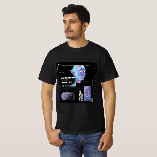 Augmented Reality Basic donker T-shirt (Voorkant volledig)