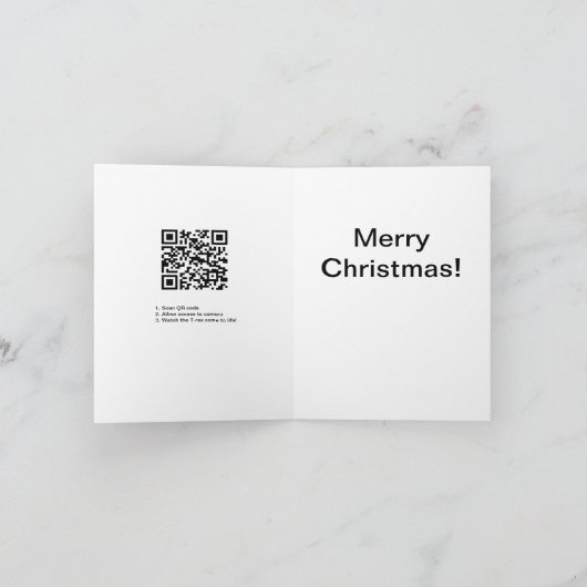 Augmented Reality Christmas T-rex Dinosaurus Kaart (Binnen)