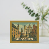 Augsburg Duitsland Stad Kunst Briefkaart (Staand voorkant)