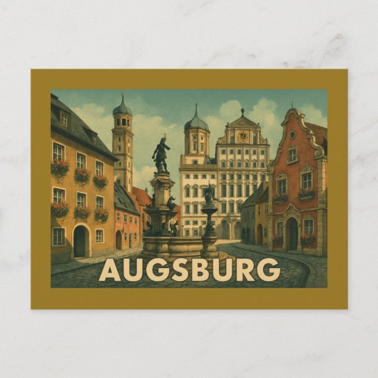 Augsburg Duitsland Stad Kunst Briefkaart (Voorkant)