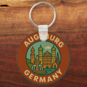 Augsburg Duitsland Stadsbeeld Sleutelhanger (Achterkant)