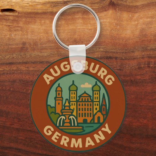 Augsburg Germany Cityscape Sleutelhanger (Achterkant)