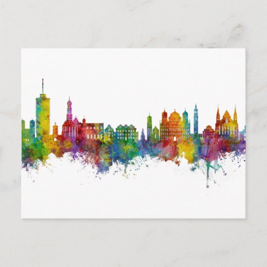Augsburg Germany Skyline Briefkaart (Voorkant)