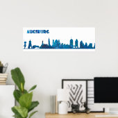Augsburg Germany Skyline Silhouette Poster (Thuiskantoor)