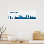 Augsburg Germany Skyline Silhouette Poster (Keuken)